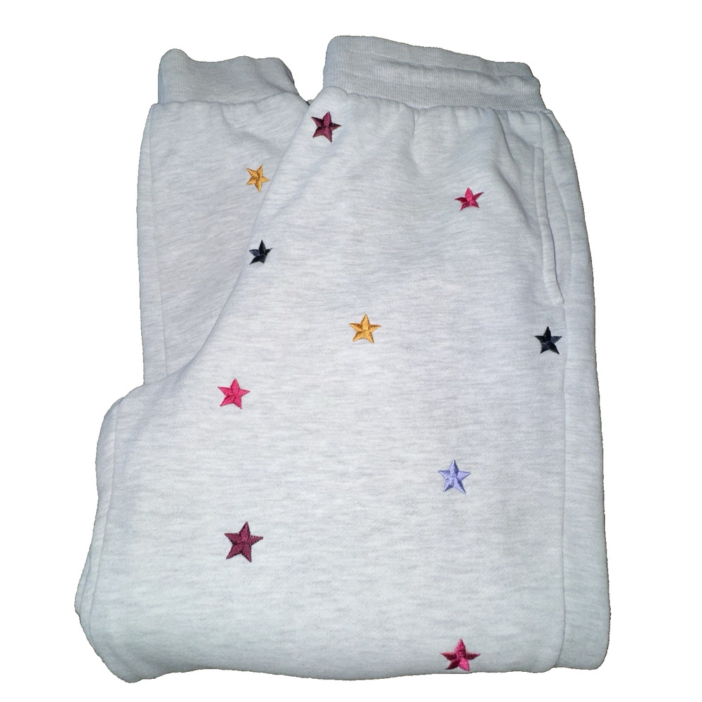 Marine Layer Signature Lined Jogger Women's Large Ash Heather with Stars